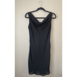 JUMP Junior’s Black Mini Dress Size 9/10 Cowl Neck Y2K Vintage Party Cocktail